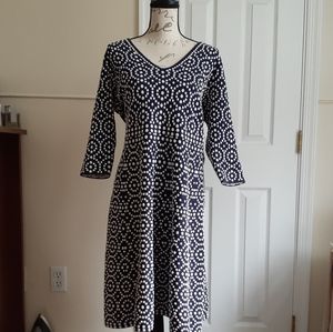 Boden Annabel Navy & White Dress